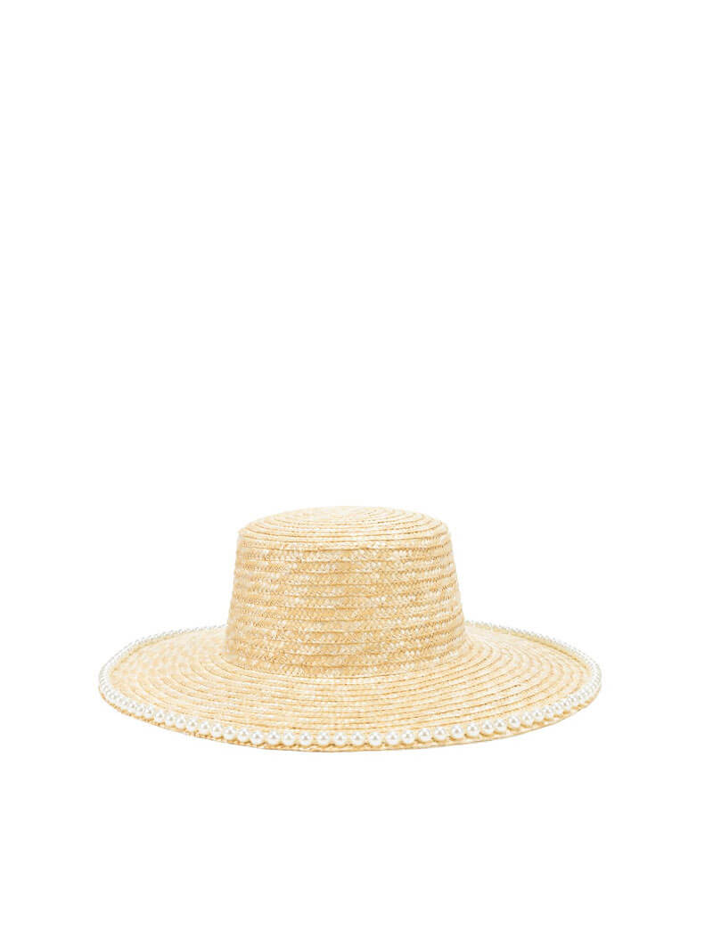 Chapeau en paille à perles